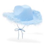 Western Style for Women Girl Rolled Fedora Hat Feather Edge Pink Cowboy Cowgirl Hats - Image 10