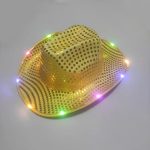 CEN-005 Sequin Light up Led Cowboy Hat Glow Club Party Hats for Bar Costume - Image 9
