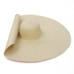 70cm Women Model Fashion Shows Large Wide Brim Straw Hat Super Big Sun Visor Beach Broad Floppy Hat - Image 14