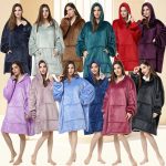Sublimation Winter Pajamas Warm Hooded Blankets Wearable Oodie Sherpa Custom Blanket Hoodie Oversized - Image 2
