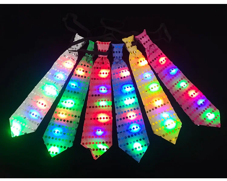 Stylish LED Tie and Bowtie for Nightclub Bar Disco Atmosphere-Creative Luminous Novelty for Parties