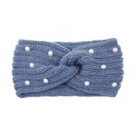 Fashion Pearls Knitted Headband Women Cross Knotted Bands Autumn Winter Ear Warmer Protectors Wide Turban Hair Accessories - Image 23