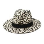 High Quality Bulk Sale Custom Wide Brim Leopard Felt Fedora Hat Cheetah Print - Image 17