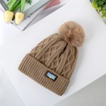Women Autumn and Winter Knitted Hat With Embroidered Letters Twisted Knit Pattern Thick Warm Headwrap Hat - Image 10