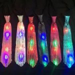 LL-9843 Led Colorful Glitter Sequin Unisex Luminous Bow Tie for Bar Night Halloween Party
