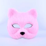 LU-1999 DIY Little Fox  Masquerade Animal  Mask Cross Border White Pure Color Wool Material Bear Masks - Image 6