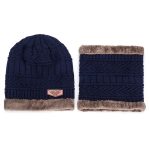 2024 Unisex Fashion Fleece Lining Winter Warm Men Knitting Beanie Hat and Scarf Set Wholesale - Image 9