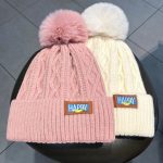 Women Autumn and Winter Knitted Hat With Embroidered Letters Twisted Knit Pattern Thick Warm Headwrap Hat - Image 6