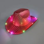 CEN-003 Factory Directly Wholesale LED Flashing Light up Cowboy Hat With Sequins for Party Performance - Image 4