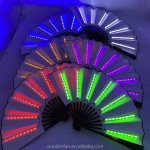 Foldable Hand Fan With Led Light Glowing Fluorescent Discoloration Fan for Night Performance Dj Bar Club Room Party Decoration - Image 6