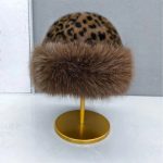 Autumn Winter Women's New Plush Leopard Mongolian Northeast Princess Ear Protection Fur Warm Beanie Hats - Image 4