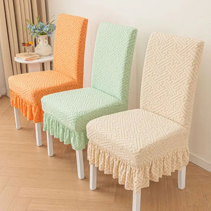 H519d63c4488f4458899a5d152d45cad1f Modern Simple Elastic All-In-One Thickened Jacquard Slipcover Straight Back Dining and Table Chair Cover - Image 1