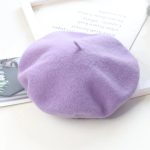 Berets-ea001 Wholesale Multicolor Fashion Design Female Faux Fur Beret Flat Cap, High Quality Adult Custom Beret Hats for Women - Image 22