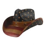 Men Paper Straw Cowboy Hat USA American Flag Painting Shapable Brim Sombreros Texas Western Cowboy Straw Hat - Image 2