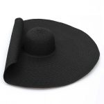 70cm Women Model Fashion Shows Large Wide Brim Straw Hat Super Big Sun Visor Beach Broad Floppy Hat - Image 2