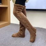 Wholesale Long Leg Warmers Over the Knee Fluffy High Winter Plush Boot Solid Thick Fuzzy Socks for Women - Image 7