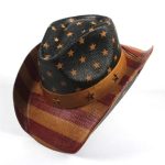 Men Paper Straw Cowboy Hat USA American Flag Painting Shapable Brim Sombreros Texas Western Cowboy Straw Hat - Image 3
