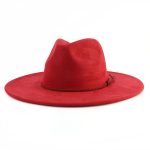 Wholesale High Quality Pink Wide Brim Women Hats Vegan Suede Fedora Hat Formal Dress Cap - Image 30