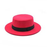 Wholesale  Flat Top Fedora Hat,  Ladies Felt Wide Brim Unisex Fedora Hats - Image 14