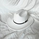 CEN-063  Large Brim Leather Belt Metal Buckle Classic Plain Winter Western Hat for Men Women 100% Felt Polyester Cowboy Hats - Image 8