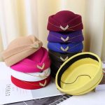 Custom air Plane Flight Costume Cosplay Career Stewardess Etiquette Hostess Attendant Beret Hat - Image 3