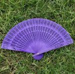 Wooden Hand Held Folding Fan  Multicolor Vintage Bamboo Hollow Carved Handheld Fans for Wedding Party Birthday Gift - Image 9