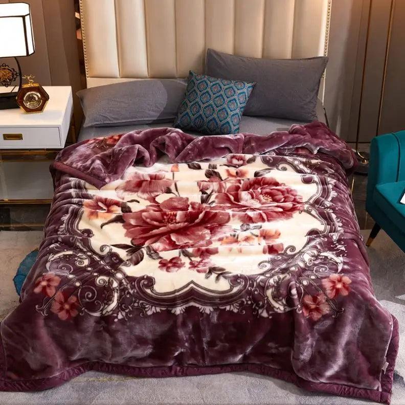 H58d51159d8bc4d1aa34b1a41517d1777z king Size Queen High Quality Thick Warm Fluffy Blanket Home Soft Raschel 2 Ply Blankets Pvc Bag Throw Blankets for Winter - Image 1