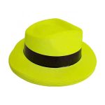 CJ-205 Party Hats Neon Color Plastic Gangster Style Fedora Concerts Music Party  Hats Supplies - Image 3