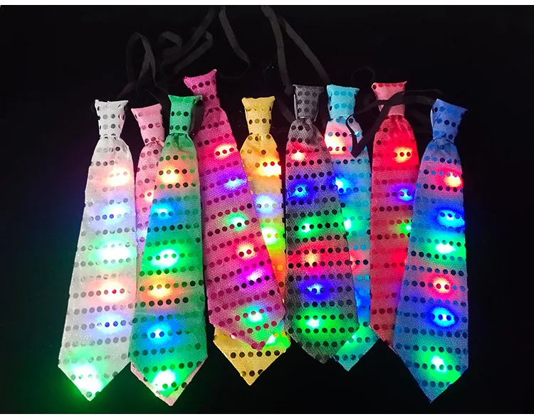 Stylish LED Tie and Bowtie for Nightclub Bar Disco Atmosphere-Creative Luminous Novelty for Parties