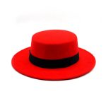 Wholesale  Flat Top Fedora Hat,  Ladies Felt Wide Brim Unisex Fedora Hats - Image 13
