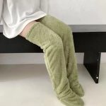 Wholesale Long Leg Warmers Over the Knee Fluffy High Winter Plush Boot Solid Thick Fuzzy Socks for Women - Image 6