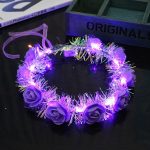 LU-1522 Light up Glowing Garland Wedding Party Headband Christmas Neon Hair Wreath Decoration Led Flower Crown Garlands - Image 10