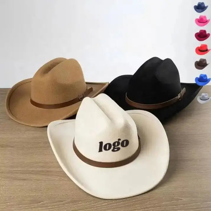 H5bc1f13c28a046e0a93892943f5aa589V CUSTOM LOGO Luxury Wool Men Western Bands Unisex Texas Bulk Ranger Keychain Buy Wholesale Belt Buckle Cowboy Fedora Hats - Image 1