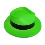 CJ-205 Party Hats Neon Color Plastic Gangster Style Fedora Concerts Music Party  Hats Supplies - Image 2