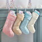 Personalized Plaid Embroidery Holiday Stocking Party Decoration Xmas Decor Faux Fur Christmas Stockings - Image 7