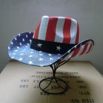 Men Paper Straw Cowboy Hat USA American Flag Painting Shapable Brim Sombreros Texas Western Cowboy Straw Hat Men - Image 3