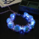 LU-1522 Light up Glowing Garland Wedding Party Headband Christmas Neon Hair Wreath Decoration Led Flower Crown Garlands - Image 9