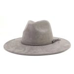 Wholesale High Quality Pink Wide Brim Women Hats Vegan Suede Fedora Hat Formal Dress Cap - Image 37