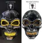 Wholesale Skull Full Face Mask Halloween Cosplay Horror Luminous LED Mask 10 Single Color for Choice Party Glow Mask - Image 12