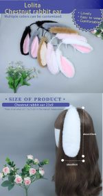 Fluffy Hair Band With Drooping Ears Rabbit Hair Hand-Made Simulated   Cosplay Pug Poodle Ears Fursuit Parts Accessories - Image 5
