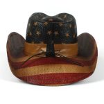 Men Paper Straw Cowboy Hat USA American Flag Painting Shapable Brim Sombreros Texas Western Cowboy Straw Hat - Image 4