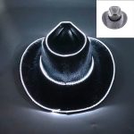 Neon Sparkly LED Light-Up Cowboy Hat Unisex Glowing Sequin Jazz Hat for Wedding Parties Concerts Nightclubs Props - Image 8