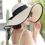 Esrt-069 Beach Cap Caps Panama Wide Brim Infant Hats for Women Summer Sun Visor China Straw Hat Ribbon Custom Upf 50 - Image 15