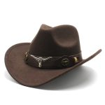 Wholesale Luxury Wide Brim Plain Distressed Designer Felt Western Jazz Men Wool Felt Cowboy Hat With Custom logo - Image 15