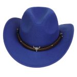 Children's Felt Upturned Bristle Jazz Bull Head Accessory Solid Color Top Wide Brim Western Cowboy Hat - Image 14