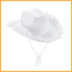 Western Style for Women Girl Rolled Fedora Hat Feather Edge Pink Cowboy Cowgirl Hats - Image 8