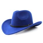 CEN-103 Size Wool Women's Men's Western Cowboy Hat for Gentleman Lady Jazz Cowgirl With Leather Cloche Black - Image 10