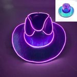 Neon Sparkly LED Light-Up Cowboy Hat Unisex Glowing Sequin Jazz Hat for Wedding Parties Concerts Nightclubs Props - Image 11
