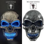 Wholesale Skull Full Face Mask Halloween Cosplay Horror Luminous LED Mask 10 Single Color for Choice Party Glow Mask - Image 8