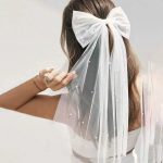 White Bride Back Head Veil Pearl Mesh Children Short Party Decorative Hair Accessory Simple  Wedding Registration - Image 2